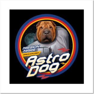 Shar Pei Dog astronaut Posters and Art